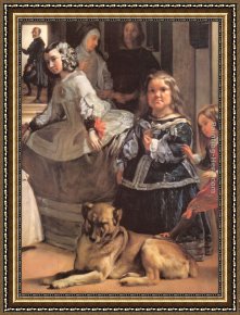 Vague Et La Perle Framed Paintings - Las Meninas [detail] by Diego Rodriguez de Silva Velazquez